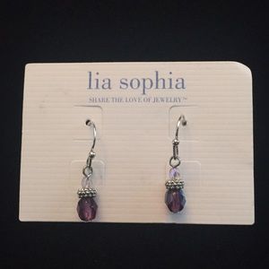 Lia Sophia Purple crystal earrings